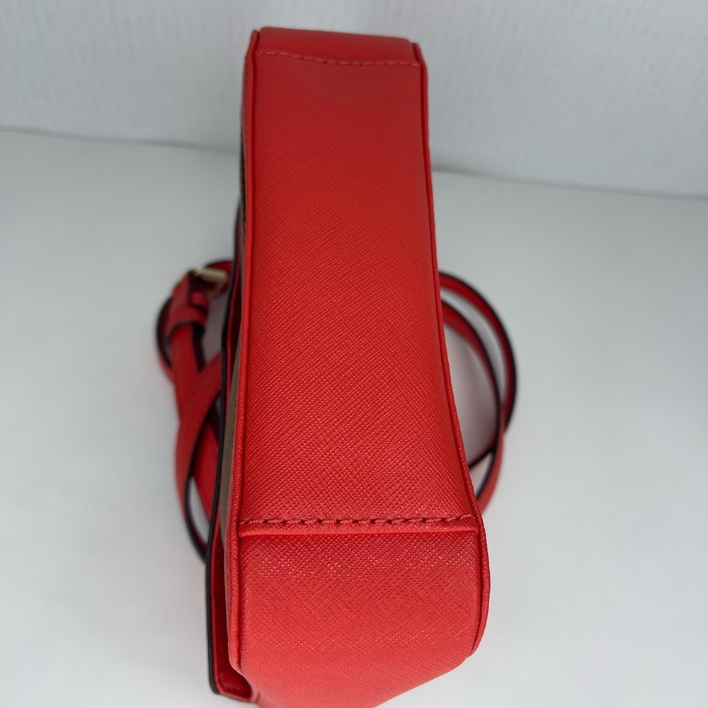 NWOT MICHAEL KORS GREENWICH COLOR POCKET SMALL FLAP CROSSBODY BROWN ORANGE RED - Picture 9 of 12